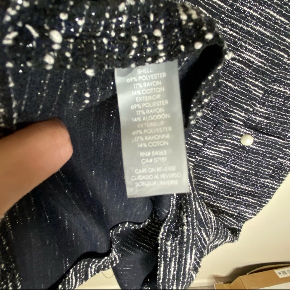 Karl Lagerfeld Dress Sleeveless Tweed Black White - Picture 7 of 7